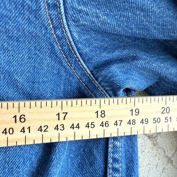 Vintage Lee Denim Jacket Cropped Trucker USA Made 80s 90s Ms Lee Medium Wash - Picture 9 of 10
